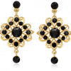 Korean Fashion Earrings New Black Gold Silver Rhinestone