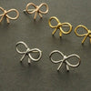 Gold/Silver/Rose Gold Cute Bow C harm Stud Earrings