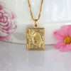 Necklace Religious Muslim 24k Gold Plated Allah Photo Locket Pendants Floating Charms