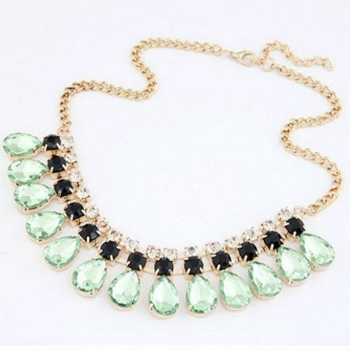 Imitated Gemstone Jewelry Drop Maxi Statement Necklaces Pendants