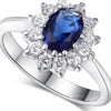 Blue Gem Princess Kate Sapphire 18K White Gold Plated