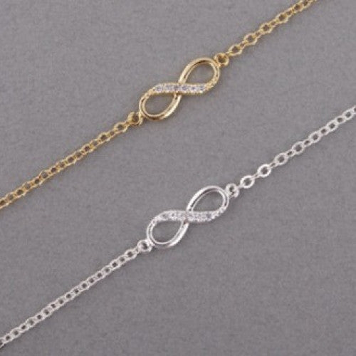 Bracelet 18K Gold Silver CZ Infinity Bracelets for Women