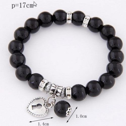 Pulseira Silver Heart Pendant Bracelets