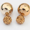 Two Tassels Earrings With Small Crystals Gold Plated