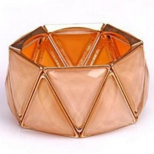 Fashion Exaggerated Gold Plated Alloy Powder Elasticity Gem Crystal Bracelets