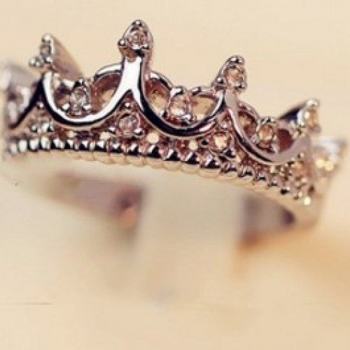 Crown Ring Silver Queen Punk Jewelry
