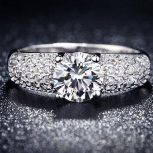 White Gold Filled Rings For Women Wedding Jewelry
